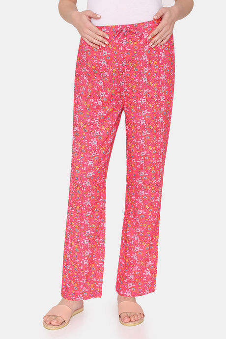 Zivame Maternity Floral Pop Woven Pyjama - Coral Paradise — image 2
